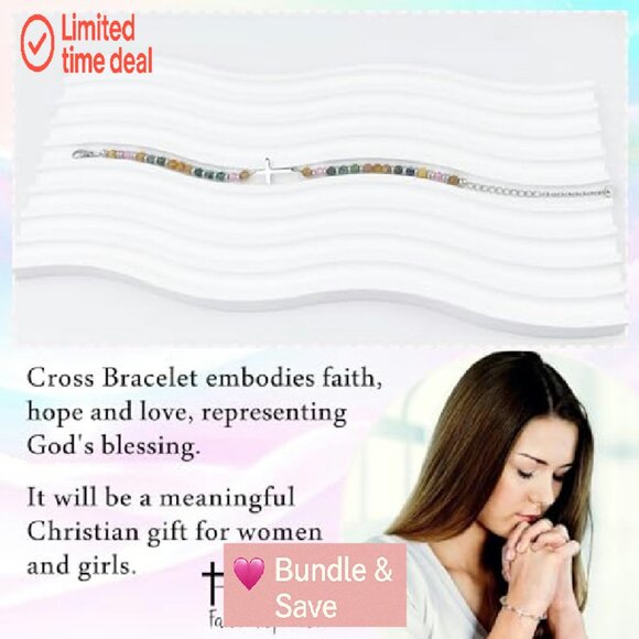 Christian Cross Bracelet, Baptism Confirmation Gift, Birthday Christmas Present - Picture 5 of 8